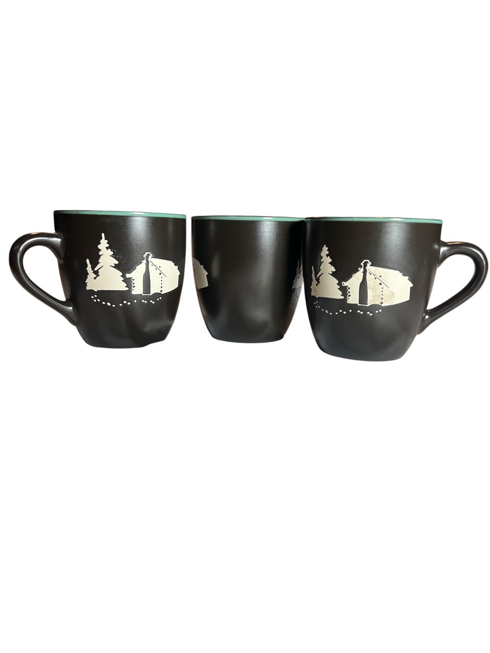 Timberline Cabin by Bass Pro Shops Coffee Tea Mugs- Set of 3 Discontinued Patter